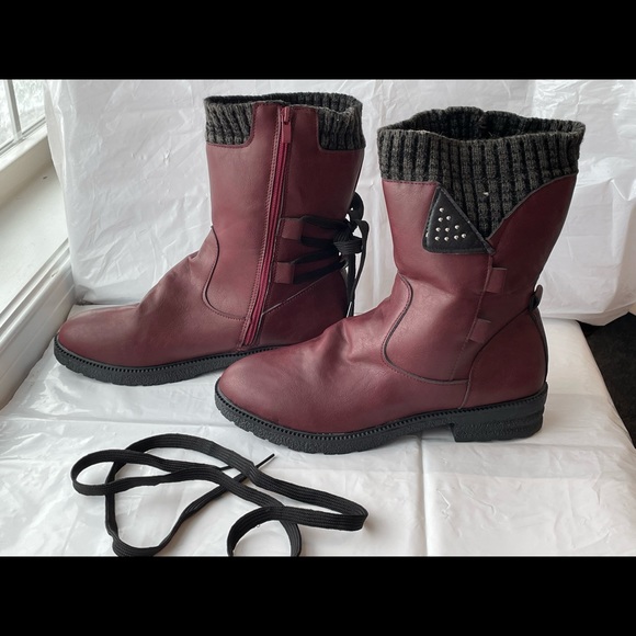 Winter boot, size 41, never worn / brand new.  Burgundy. - Picture 2 of 6